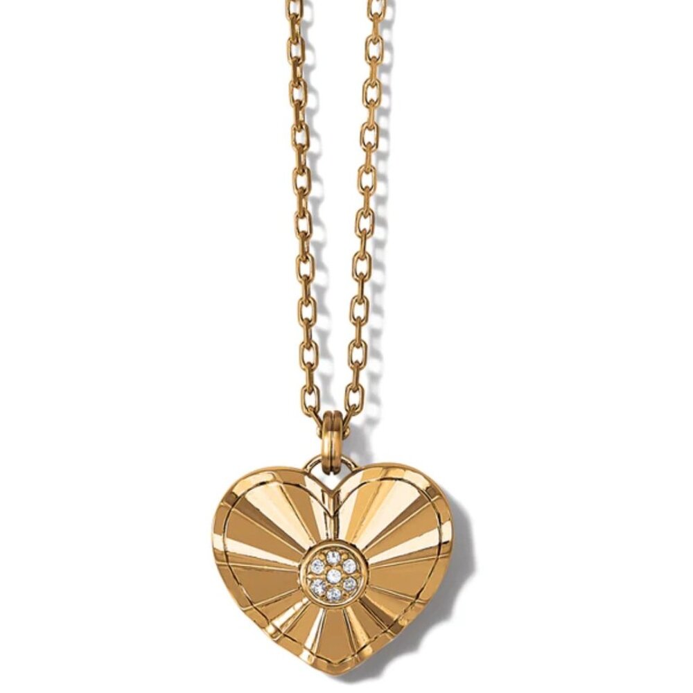 BRIGHTON ESPRIT HEART LARGE NECKLACE Color: GOLD Style: JM7365 NWT $78
